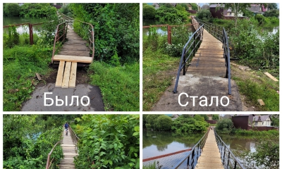 Отремонтировали мост через реку Колпанка