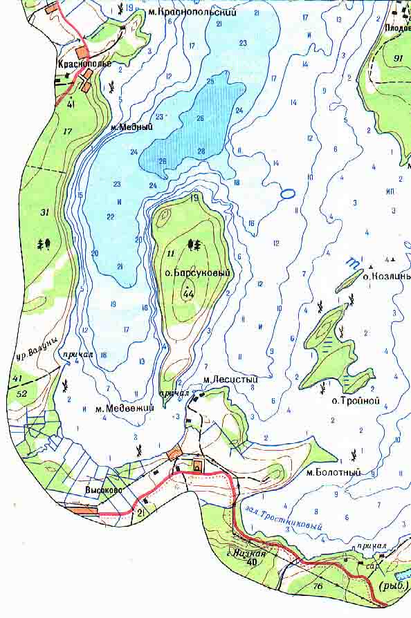 Карта глубин оз отрадное приозерский район