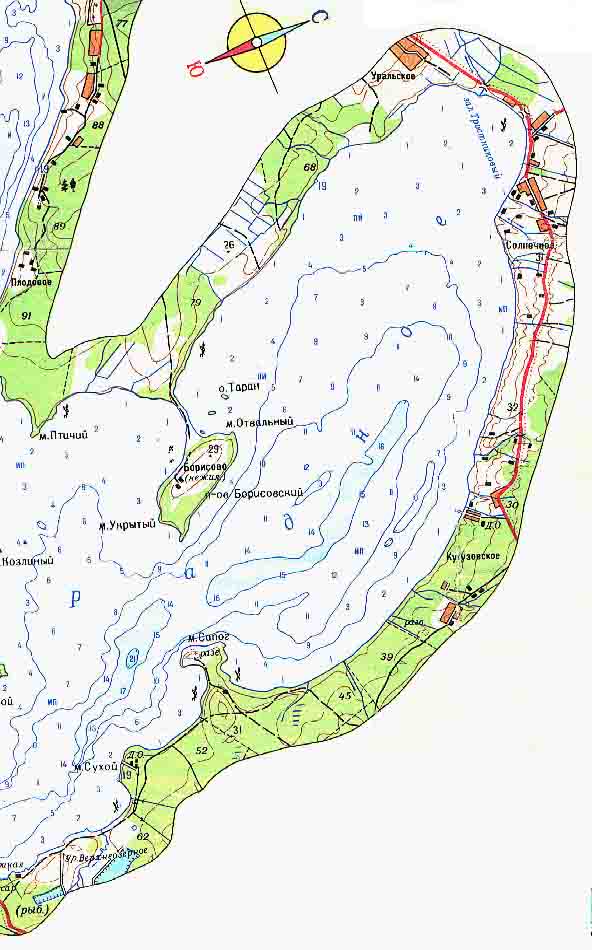 Карта глубин оз отрадное приозерский район